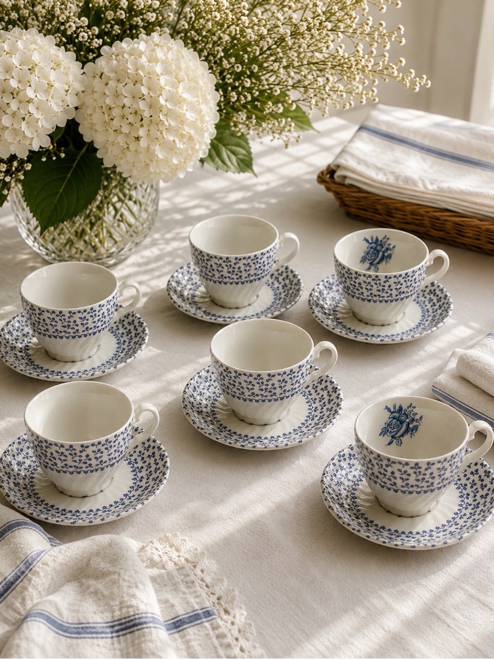Vintage Royal Victoria “Rose Bouquet” Teacup & Saucer Collection